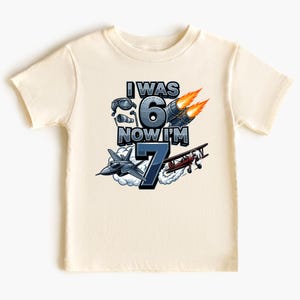 I Was Six Now I'm Seven 67 7th Birthday Aviation Pilot Youth T-Shirt: Jet Plane Biplane Onesie Sweatshirt