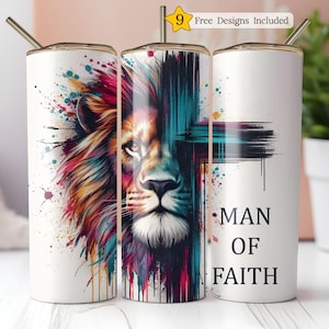 Vaso de 20 oz con diseño de sublimación, descarga digital, vaso delgado, envoltura cristiana para vasos, fe bíblica en Jesús, regalo del Día del Padre