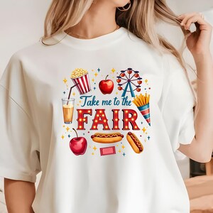Take me to the Fair Sublimation Design PNG Digital Download, County State Fair Country Rides png, Neon Ferris Wheel, Fall Autumn Design image 4