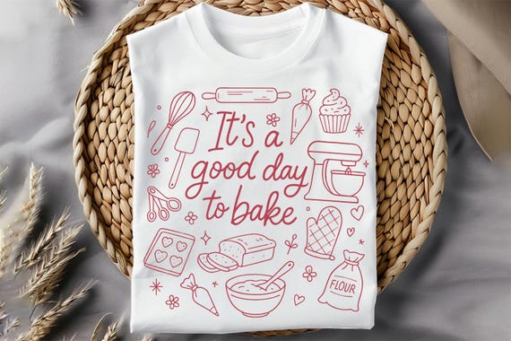 It's a Good Day to Bake PNG, Baking Doodle Design, Bakery Clipart, Sublimation Design, Kitchen Art, Baker Gift, Printable, Digital Download