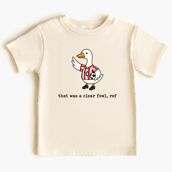 Youth Soccer T-Shirt Funny Goose, Kids Football Tee, Toddler Shirt