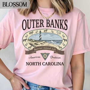 Outer Banks North Carolina Shirt, Barrier Island Life Tee, American Tradition Top, Coastal Graphic T-Shirt, Beach Vacation Apparel