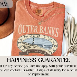 Outer Banks t-shirt, vintage style tee, Outer Banks graphic shirt, coastal life shirt, beach vacation clothing, lighthouse shirt