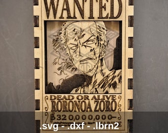 Pirates Wanted-poster 3D-lasergesneden bestand - 129 x 84 cm - digitale download