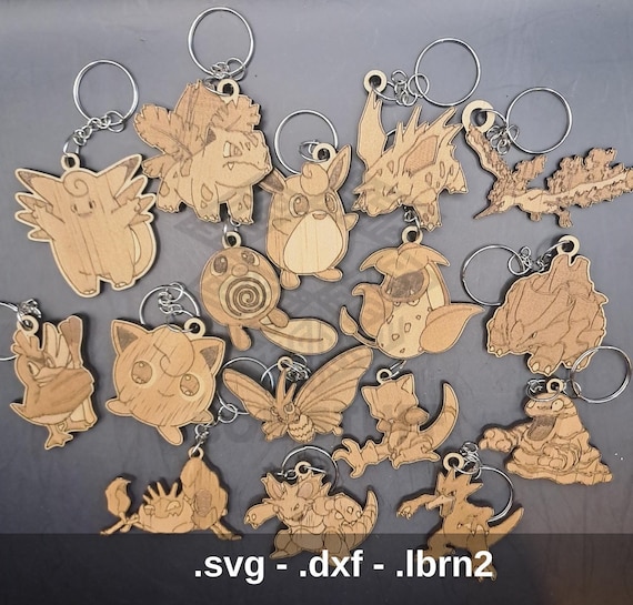 2/10 ポケモン木製キーホルダーセット - 16 レーザーカットデザイン