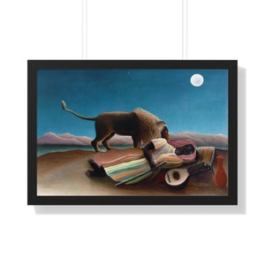 El gitano durmiente de Henri Rousseau, pintura enmarcada, póster impreso