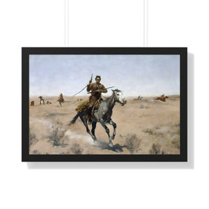 The Flight by Frederic Remington Framed Painting Art Print Poster