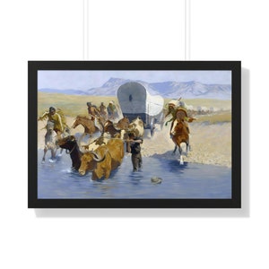 The Emigrants by Frederic Remington Framed Painting Art Print Poster