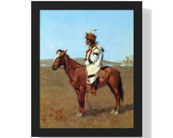 A Blackfoot Chief by Frederic Remington Framed Painting Art Print Poster