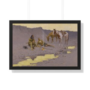 A New Year On The Cimarron by Frederic Remington Framed Painting Art Print Poster
