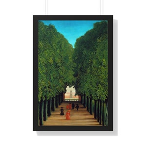 The Avenue in the Park at Saint Cloud by Henri Rousseau Framed Painting Art Print Poster