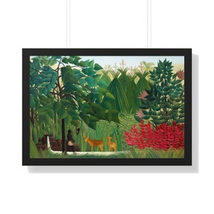 The Waterfall by Henri Rousseau Framed Painting Art Print Poster