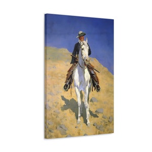 Self Portrait by Frederic Remington Framed 3-D Canvas Painting Art Print Poster