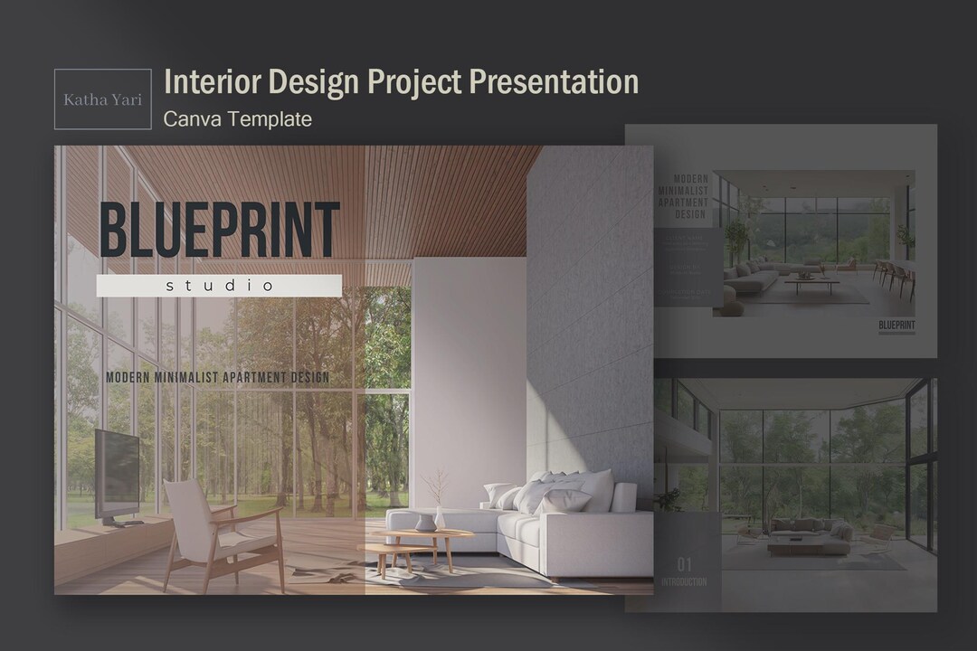 Customizable Interior Design Project Presentation Template for Canva ...