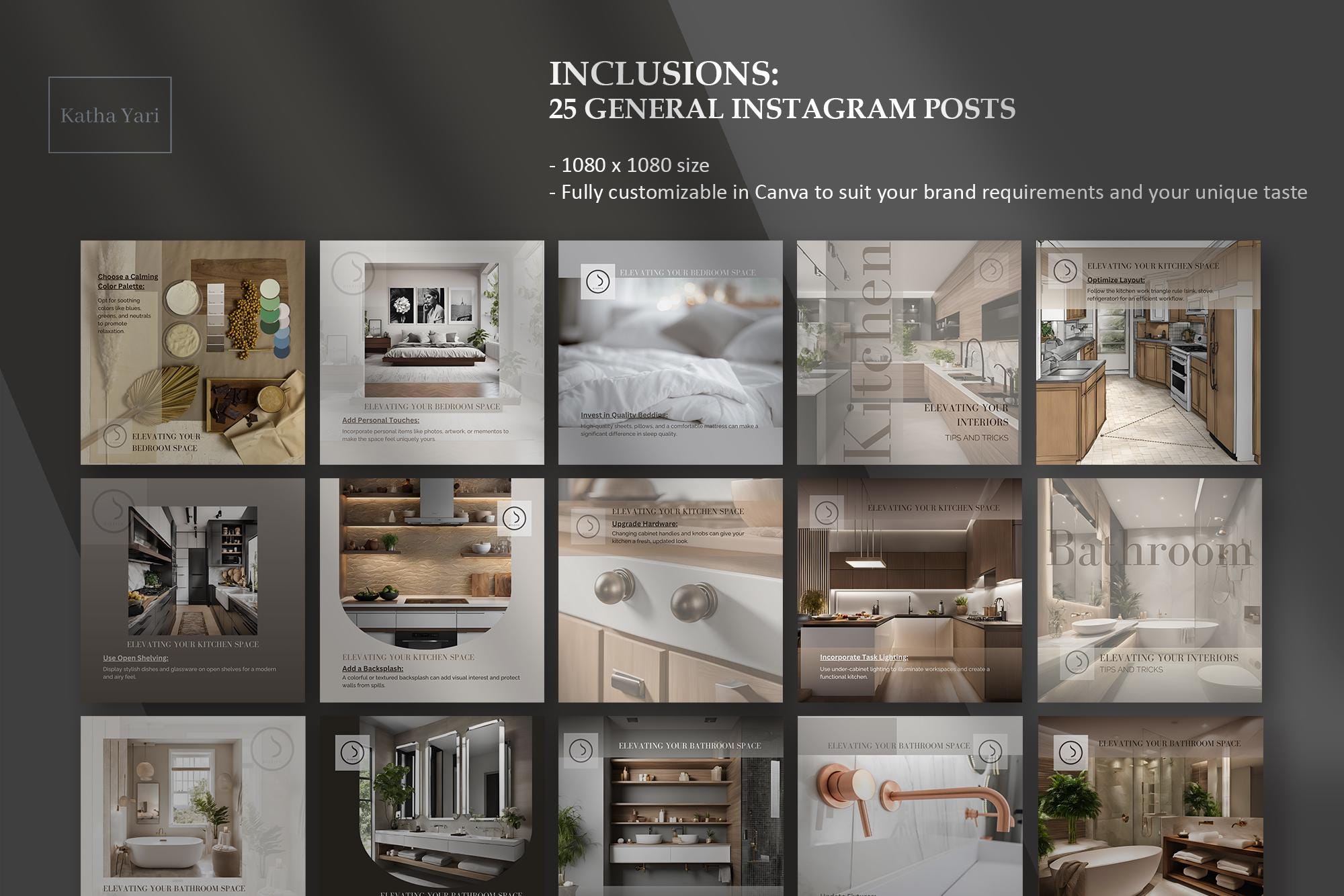 Canva Interior Design Templates for Presentations, Company Profiles ...