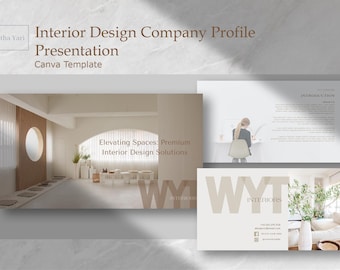 Modern Minimalist Canva Template for Interior Design and Services Presentation WYT