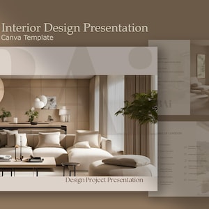 Plantilla de Canva para diseño de interiores creativos para proyectos con paneles de ideas y conceptos_BAI