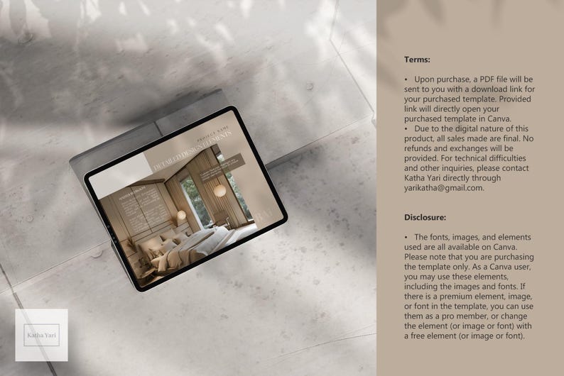 Creative Interior Design Canva Template for Projects with Mood Boards and Concepts_BAI image 8