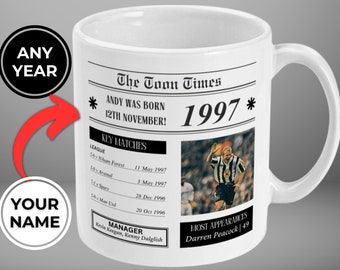 Personalised Newcastle United Mug | Any Year | Birthday gift | Newcastle United gifts | Personalised mug | Newcastle United football