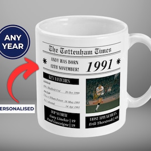 Personalised Tottenham Mug | Any Year | Tottenham gifts | Tottenham Hotspur Mug | Spurs Mug | Spurs Personalised | Tottenham Hotspur Retro