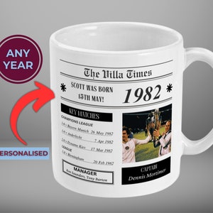 Personalised Aston Villa Mug | Any Year | Birthday gift | Aston Villa gifts | Aston Villa Personalised Gift | Aston Villa Merch |