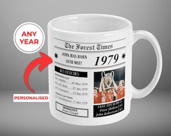 Personalisierte Nottingham Forest Tasse | Jedes Jahr | Geburtstagsgeschenk | Nottingham Forest Geschenke | Personalisierte Nachricht | Nottingham Forest Fächer