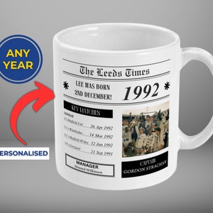 Personalised Leeds United Mug | Any Year | Leeds United Birthday Gift | Leeds United gifts | Leeds United Personalised | Leeds gift