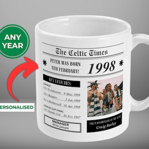 Personalised Celtic Mug | Any Year | Birthday gift | Celtic fc gifts | Personalised message | Celtic fc Mug | Scotland Football | Celtic fan