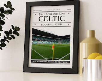Stampa stadio Celtic FC / Celtic Park Parkhead / Regalo di compleanno / Regali Celtic FC / Regalo di Natale / Poster Celtic FC / Stampa Celtic FC