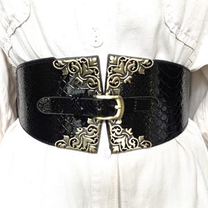 Leather Belt Studded Black Extra Large - Etsy display picture 1