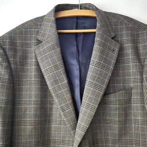 Vintage Italienische Karierte Herren Blazer - Braun Beige Boyfriend Sport Mantel - 2 Knopf Klassische Herbst Winter Jacke,