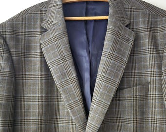 Buy Vintage Oversized 90s Blazer Men's Beige Brown | 80s Preppy