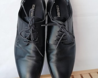 Vintage size EU 42 Wingtip Men's Shoes Classic Black Formal Shoes Oxford mens'shoes ()