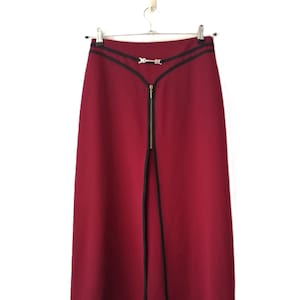 Vintage 90s  red maxi Skirt, burgundy A-line High Waist Skirt , loose fit elegant Wear, size M DDP included