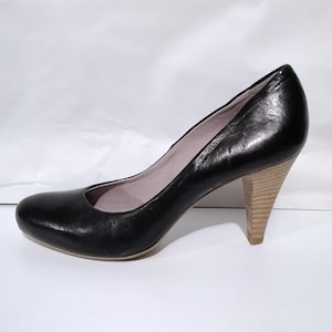 Black Leather Pumps Size EU 37 / US 6.5 /  UK 4  Hight Heels Pumps, Black Classic Pumps, Office High Heels, Formal Ladies High Heel