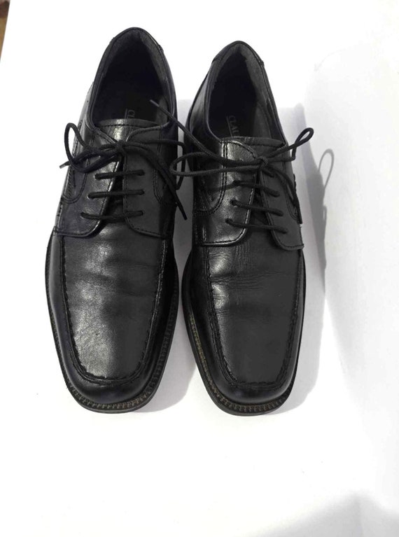 Scarpe da uomo basse, stile Oxford italiano vintage, nere con