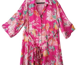 Camicetta kimono vintage in raso ZARA, camicetta lunga con cintura