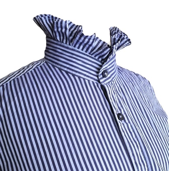 Chemisier vintage à col à volants, chemisier de bureau élégant