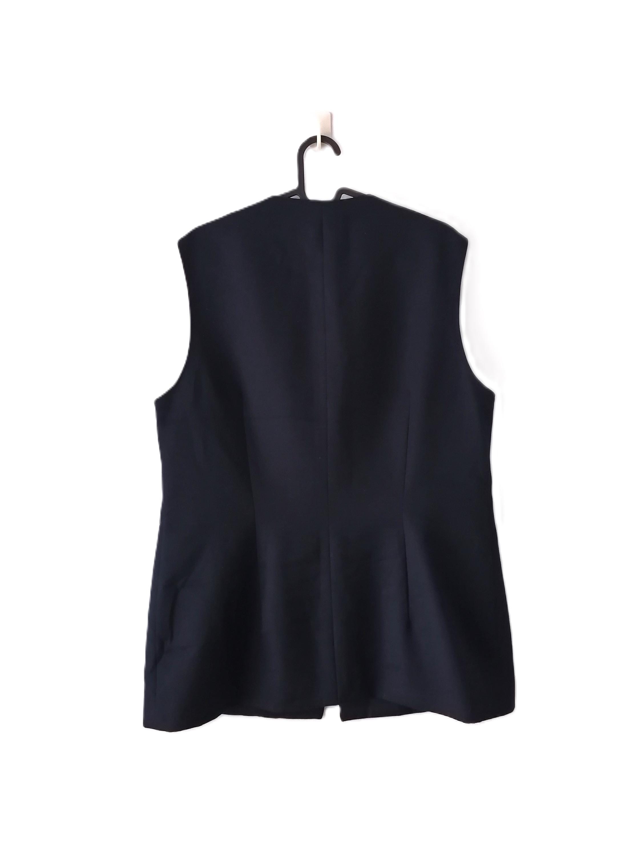 Vintage 90s Zipper Vest , Navy Blue Sleeveless Top With