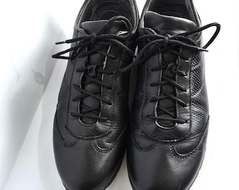 Vintage wingtip oxford shoes size 41 EU /  UK 7 / US 9.5   Black Leather Sneakers ,Sports mans shoes,  Casual comfy shoes()