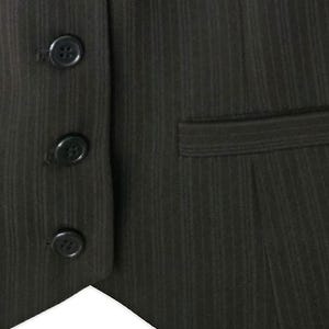 Vintage Y2K Style Brown Pinstripe Vest Women's Waistcoat Dark Academia Formal Office Style Business Attire Fitted Back Strap M, image 5