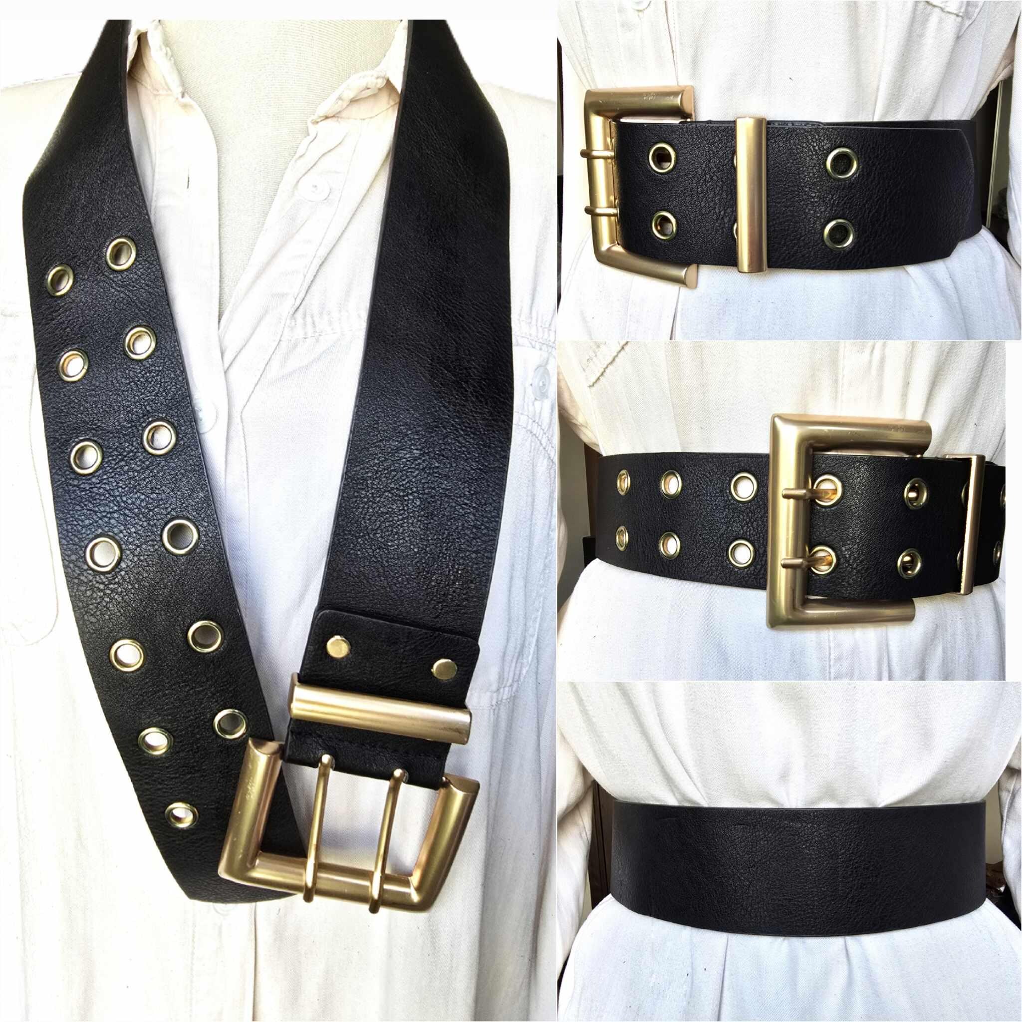 Inspired Black and Gold Leather Belt with Luxurious Double-G Buckle GUCCI Double G Buckle Leather Belt Size 90.36 Black 400593 main image 2