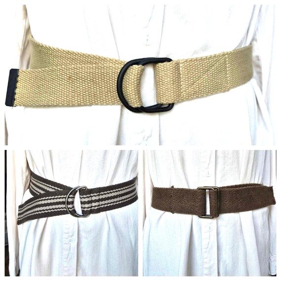 Vintage Cotton Unisex Belt, Brown Black Blue Beige Grey Belt  display picture 2