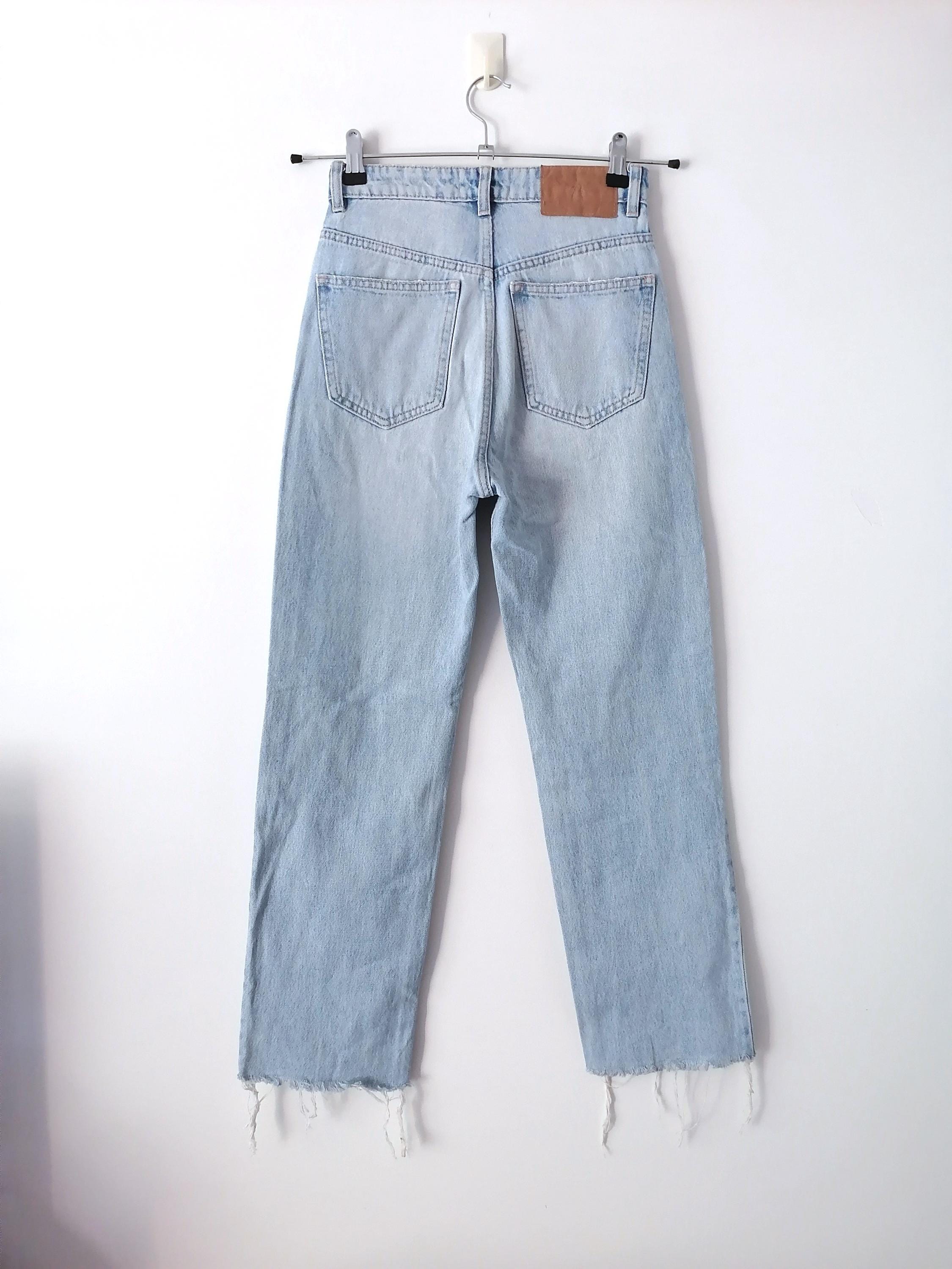 Straight Leg Waist 26 In, Hight Waist Blue Jeans , ZARA