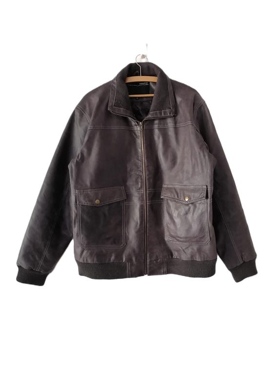 ジャケット・アウター 90s A-2 type real leather flight jacket Air Force Type Flight Jacket A-2 Brown Leather Bomber Jacket