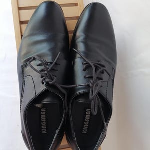 Vintage size EU 42 Wingtip Men's Shoes Classic Black Formal Shoes Oxford mens'shoes () image 10