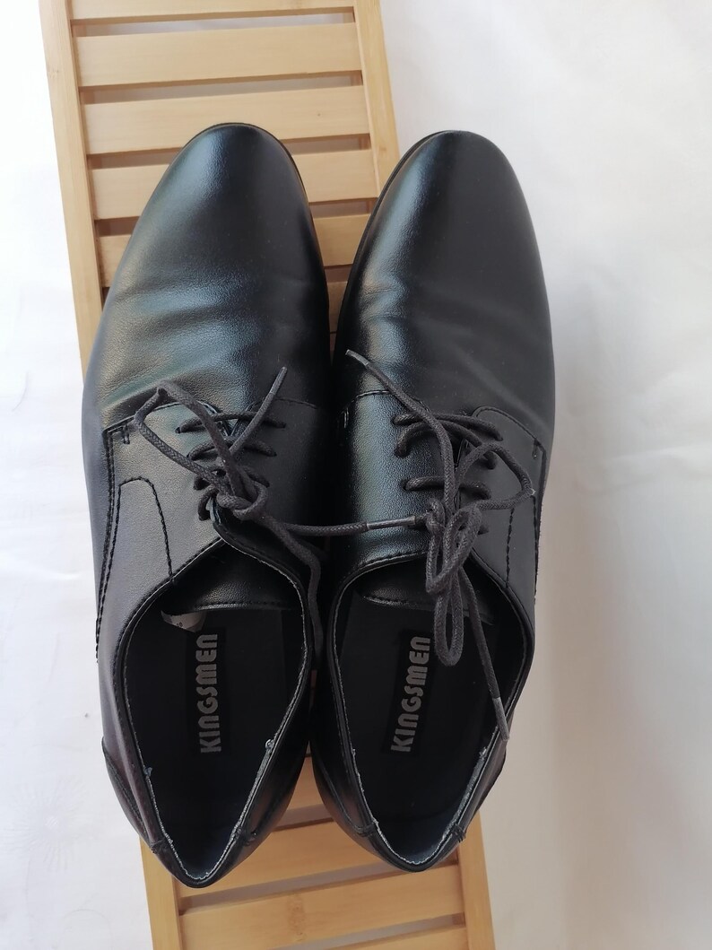 Vintage size EU 42 Wingtip Men's Shoes Classic Black Formal Shoes Oxford mens'shoes () image 10