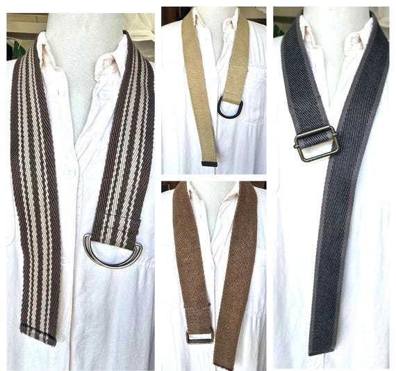 Vintage Distressed Biege Unisex Belt Vintage 90s Tan Distressed Worn in Genuine Leather Gold  main image 3