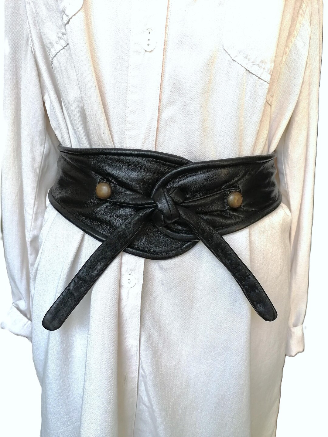 Felix Wide Leather Belt - Black