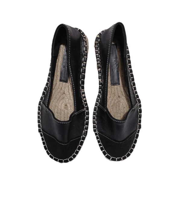 New Black Leather Espadrilles, Slip-on Shoes Size EU 36 / UK  display picture 2